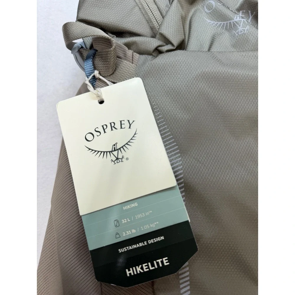 Osprey Hikelite 32L Hiking Backpack Concrete Grey New with Tags $160 retail